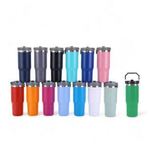 30oz Flip Top Tumbler with Handle NEW STYLE