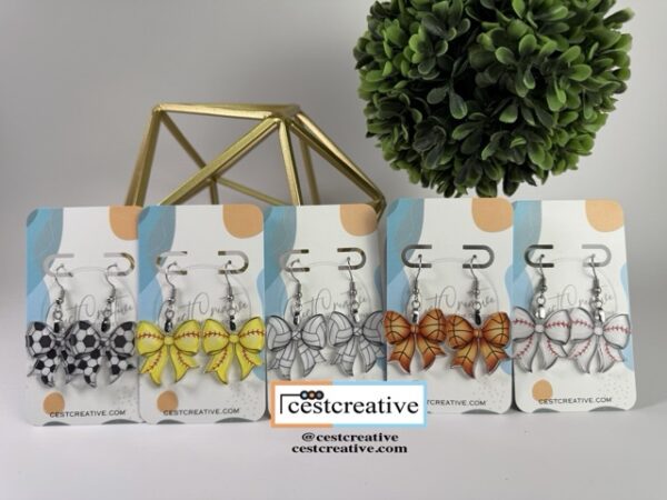 Bow Earrings Multi Sports - Image 3