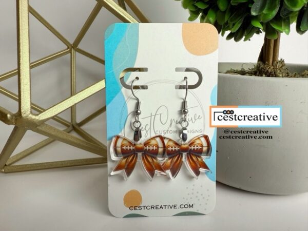 Bow Earrings Football - Colors