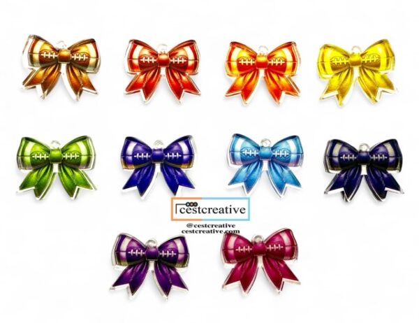 Bow Earrings Football - Colors - Image 2