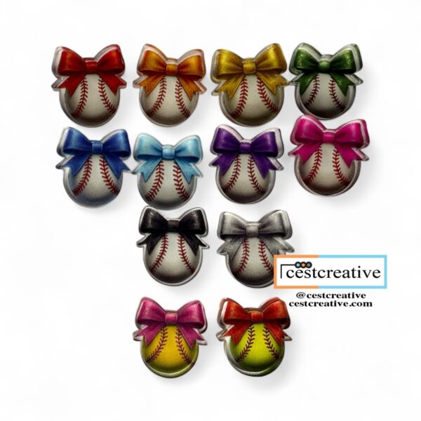 Baseball | Softball Bow Post Earrings - Image 2